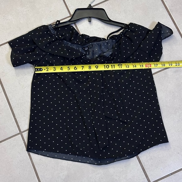 Papaya Women Black Polka Dot Off Shoulder Blouse Size‎ Small. - Picture 10 of 10